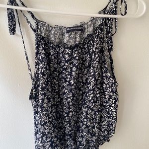 Black and White Flower tank top crop top